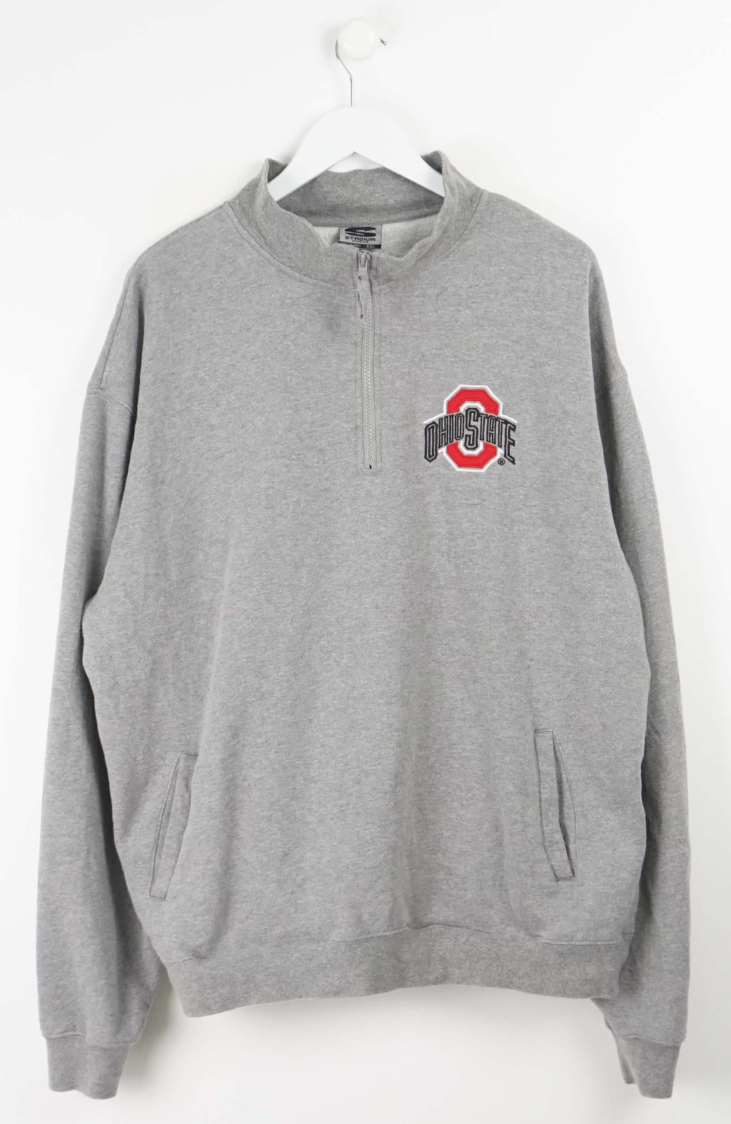 VINTAGE OHIO STATE COLLEGE 1/4 ZIPSWEATER (XXL) 