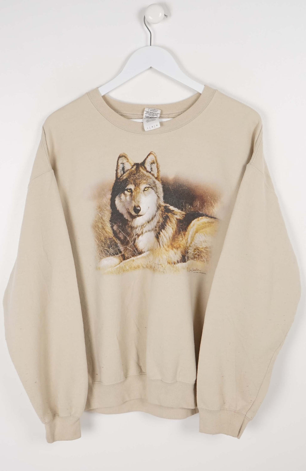 VINTAGE NATURE WOLF SWEATER (M) 