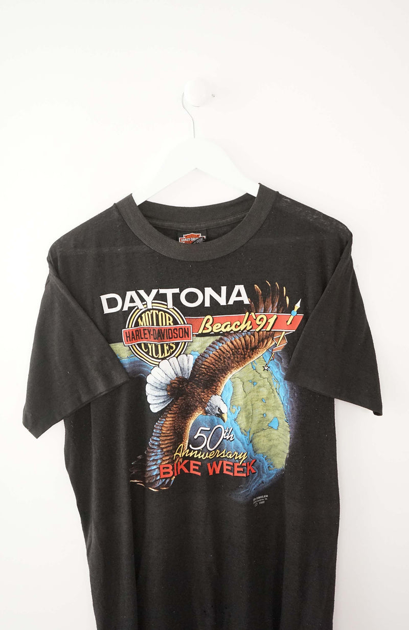 VINTAGE HARLEY DAVIDSON T-SHIRT (M) 3D EMBLEM 1990